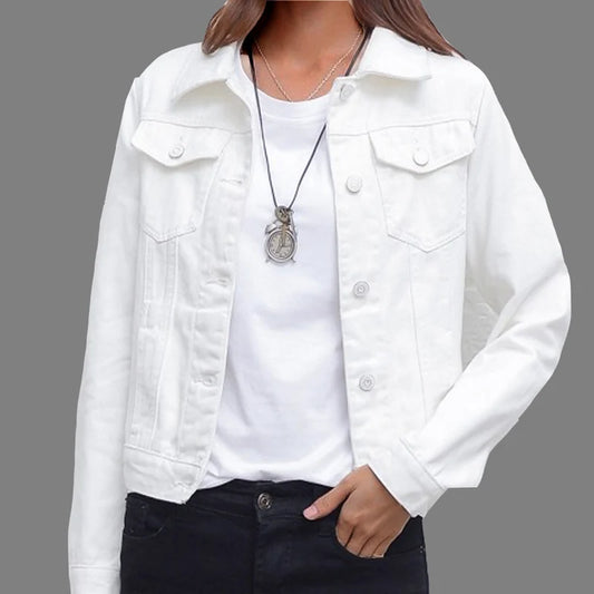 New Women's Denim Jacket - Casual Short Solid Color Jacket for Autumn and  Winter